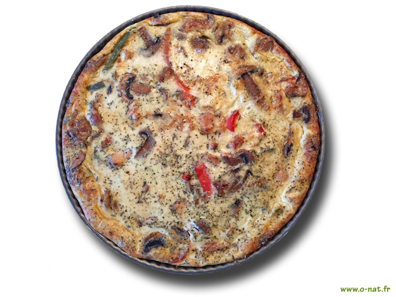 Quiche sans pâte au poulet et aux légumes